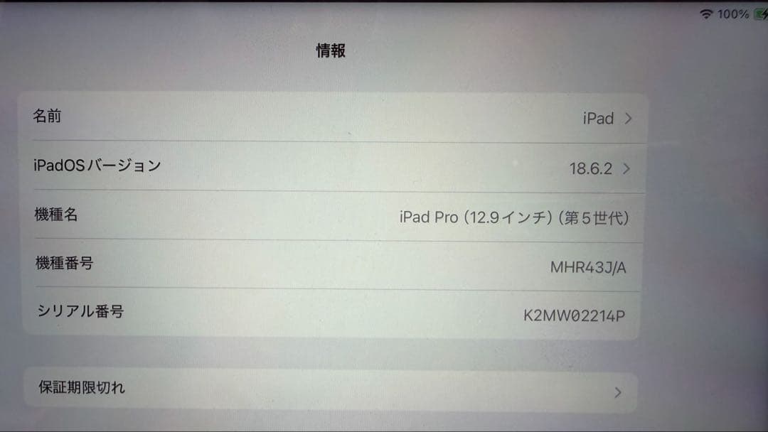 iPad Pro 12.9インチ 第5世代 128GB スペースグレイ