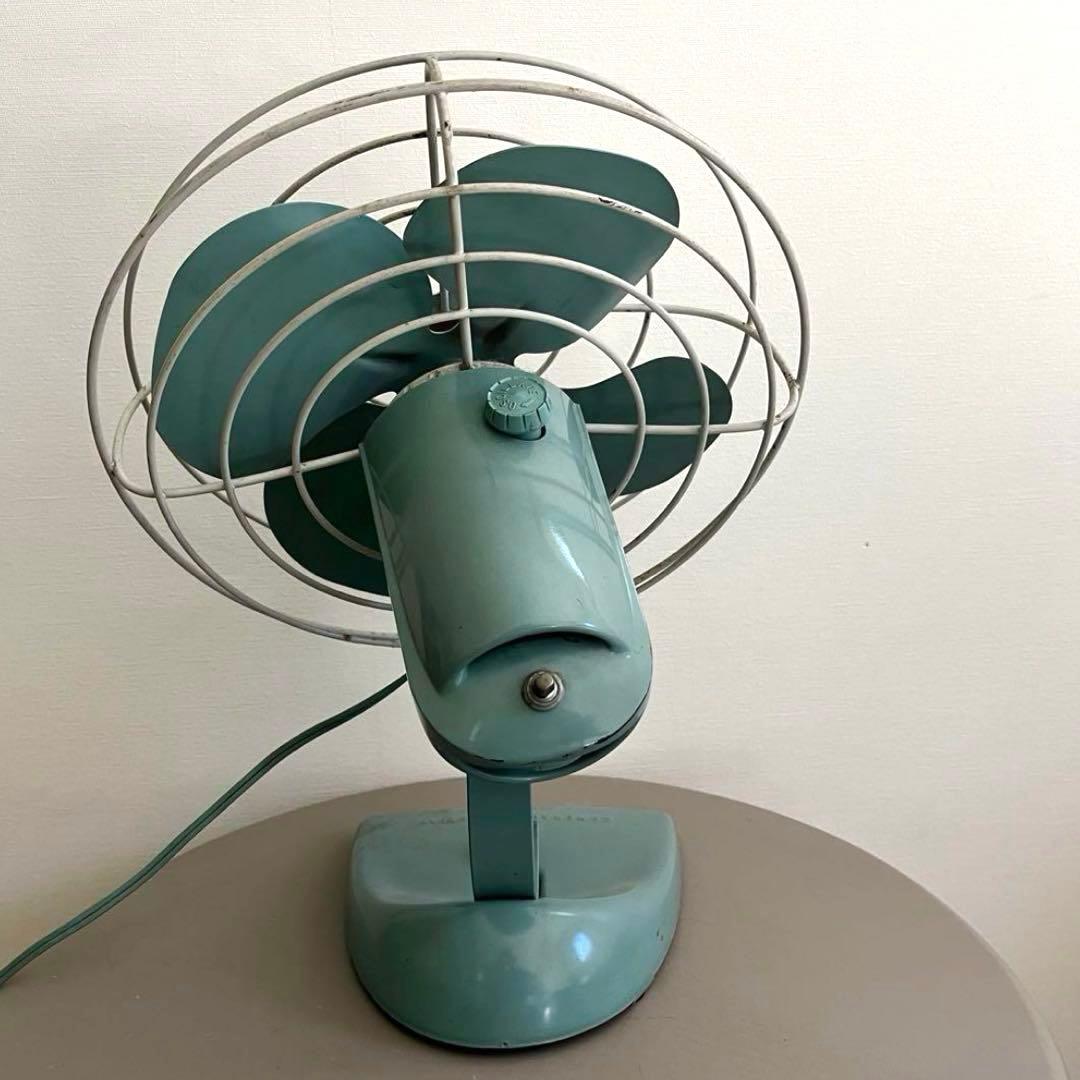 レア！GE ゼネラルエレクトリック 扇風機 アクアブルー レトロ