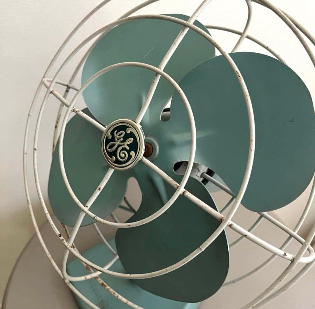 レア！GE ゼネラルエレクトリック 扇風機 アクアブルー レトロ