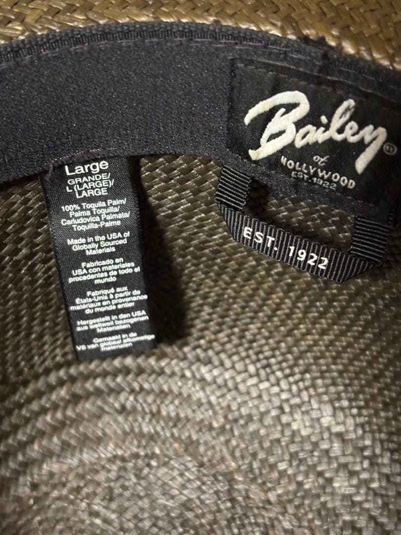 Bailey パナマ ハット 春 夏 ベイリー 海外ブランド メンズ 帽子 黒