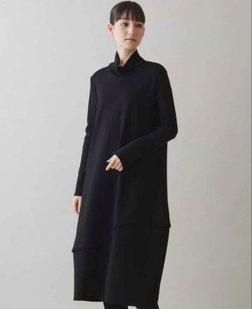 TRUNK トランクヒロココシノ　ジャージー切り替えバルーンロングワンピース