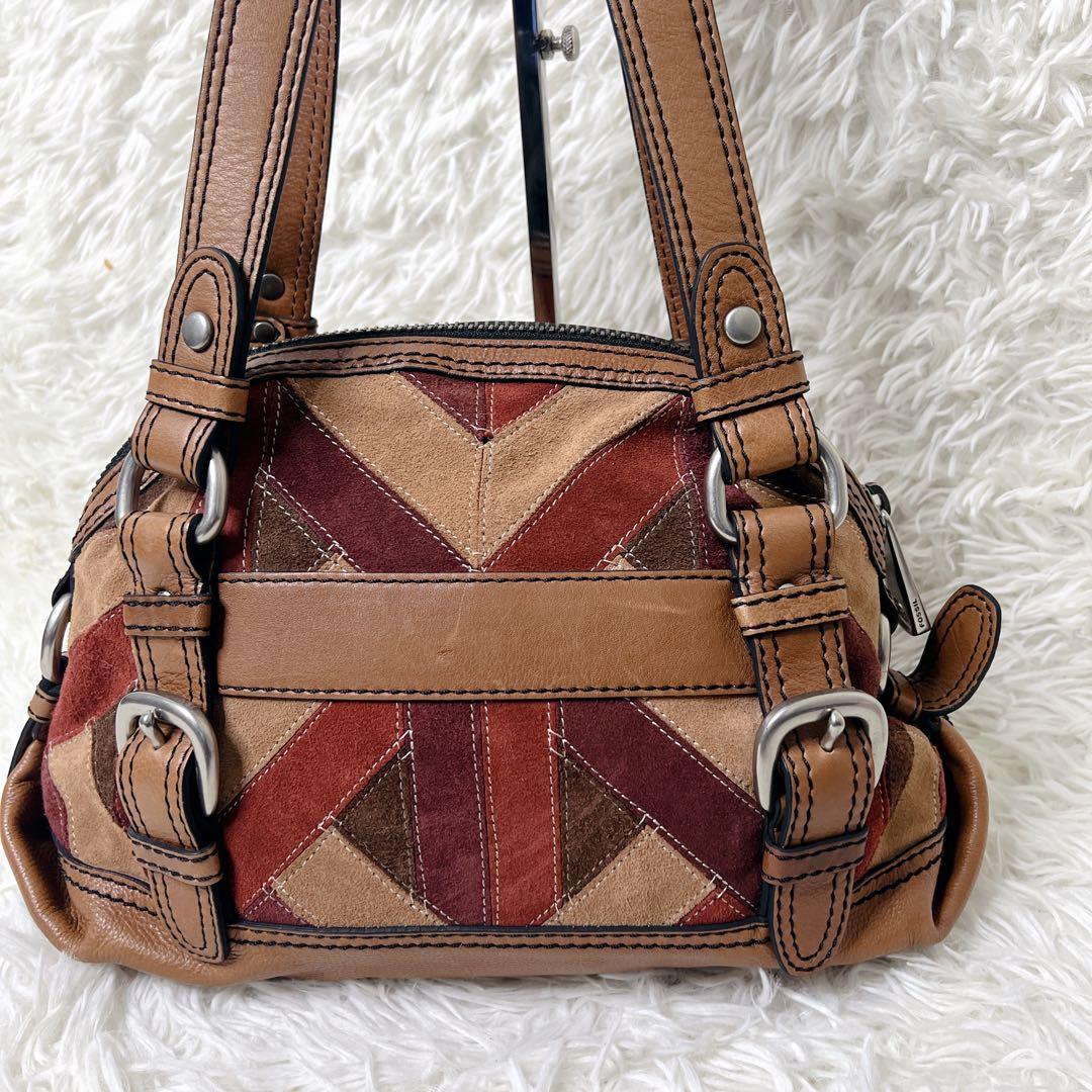 バッグ FOSSIL Y2K Patchwork Suede Leather Bag