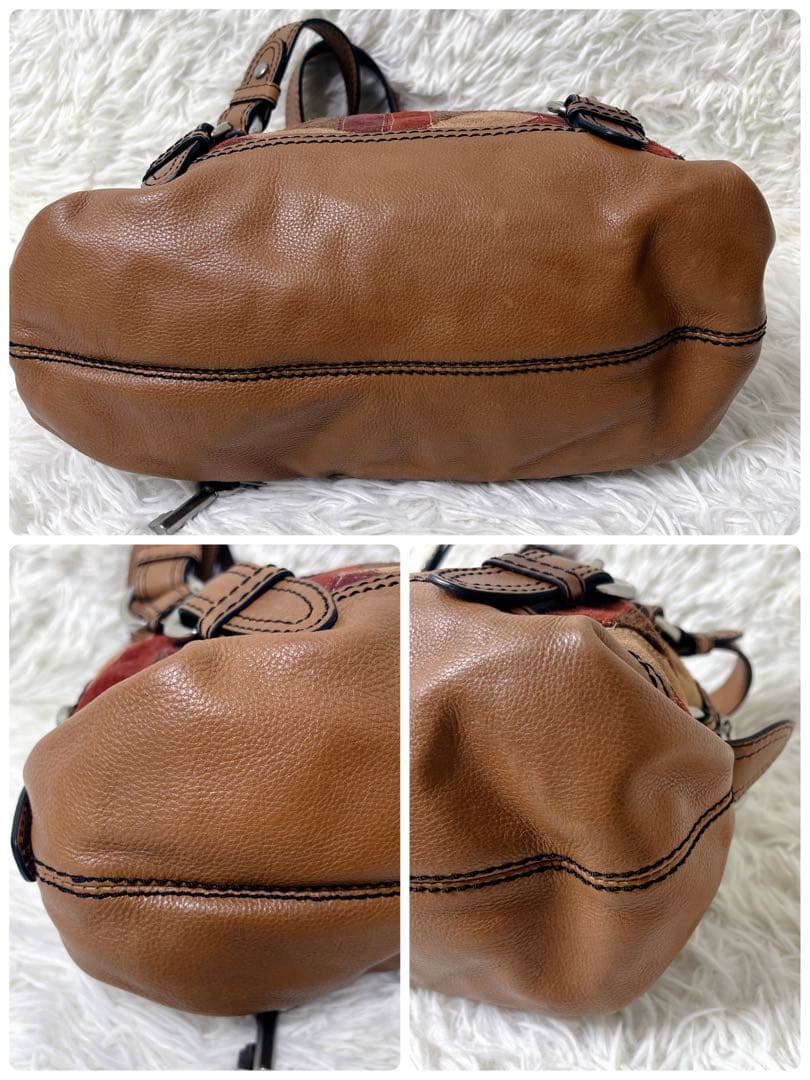 バッグ FOSSIL Y2K Patchwork Suede Leather Bag