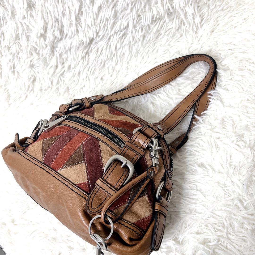 バッグ FOSSIL Y2K Patchwork Suede Leather Bag