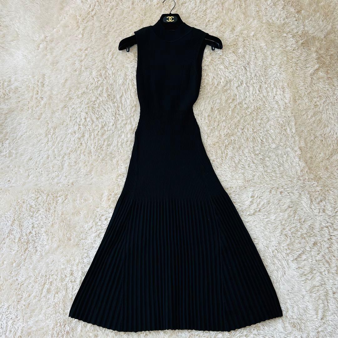 anuans セミマーメイドニットワンピース　ブラック