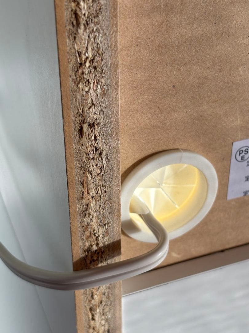 ホワイト収納キャビネット 5引き出し コンセント付き上台強化ガラス国印ああり