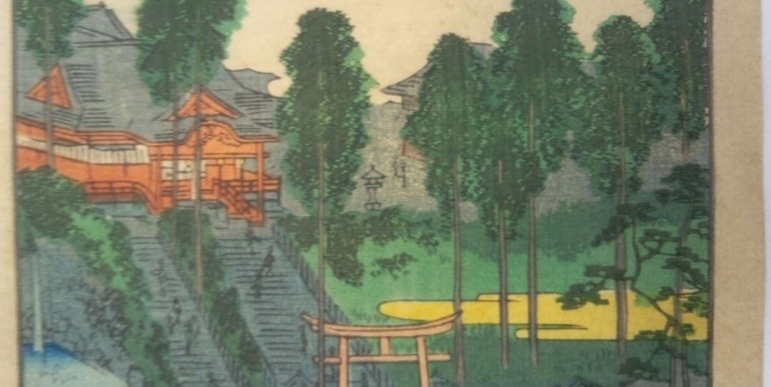 浮世絵、江戸名所四十八景王子稲荷、二代歌川広重画