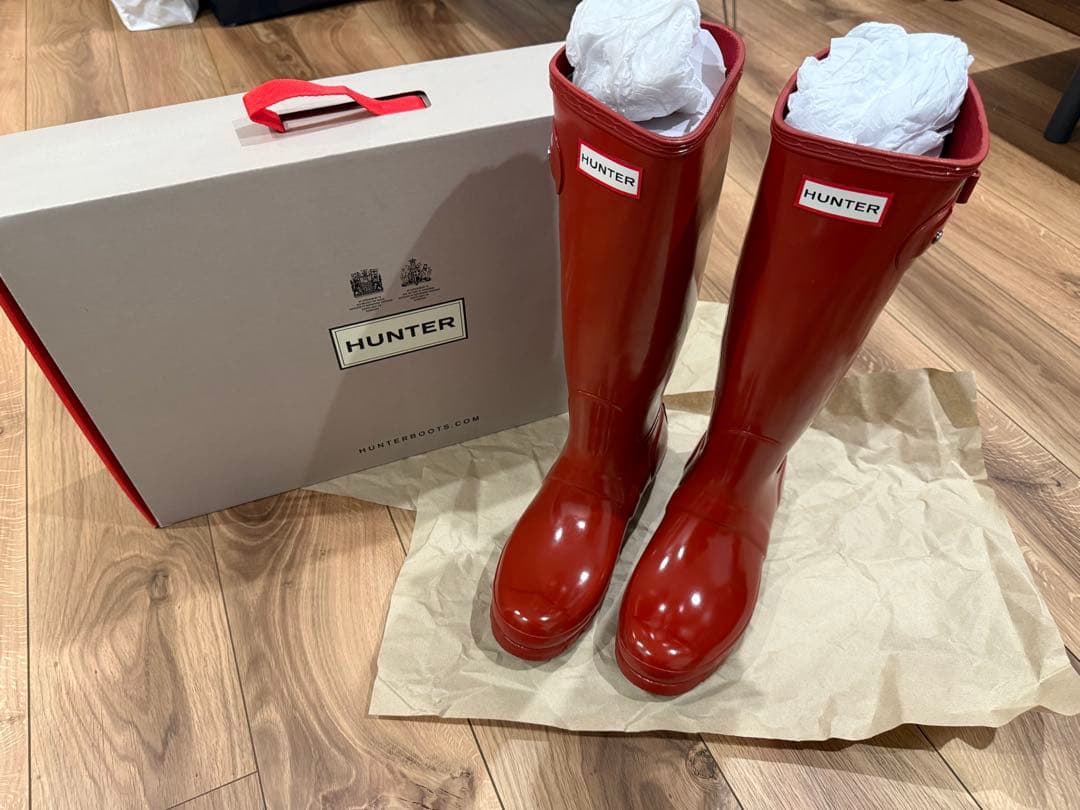 【希少価値高】HUNTER オリジナル トール グロス レイン ブーツ　24cm