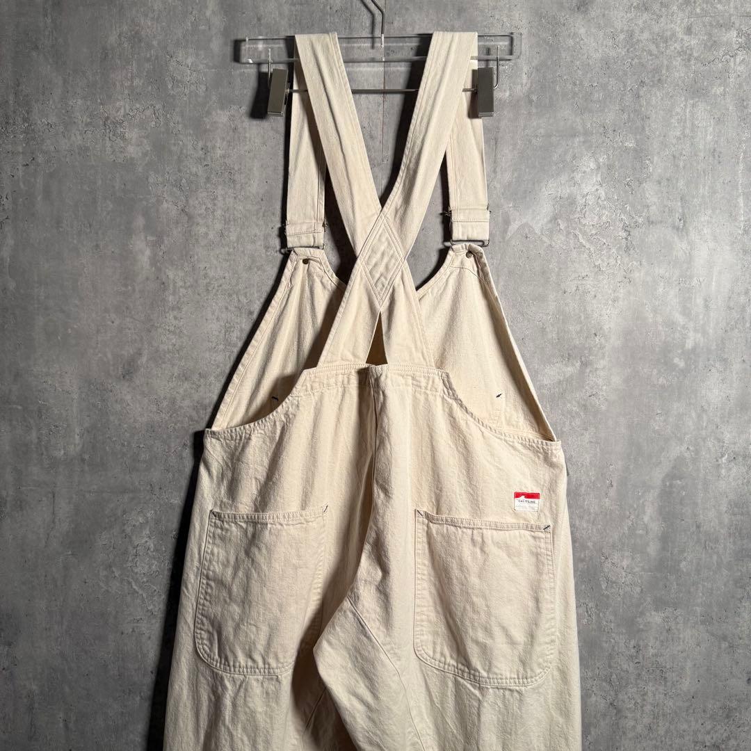 ⭐️希少⭐️キャルオーライン オーバーオール 立体裁断 生成り XL相当 クリーム