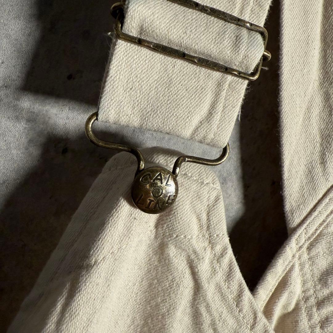 ⭐️希少⭐️キャルオーライン オーバーオール 立体裁断 生成り XL相当 クリーム