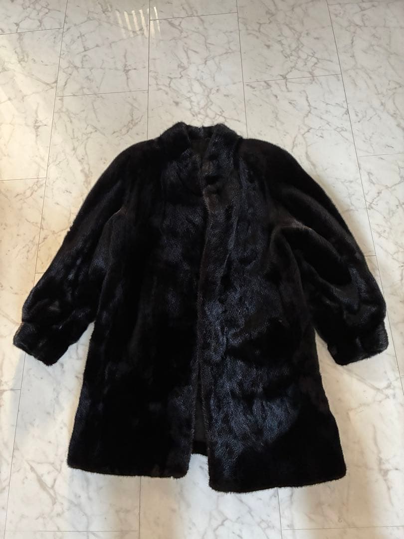 f*e様 ブラック　ミンク　毛皮コートロング