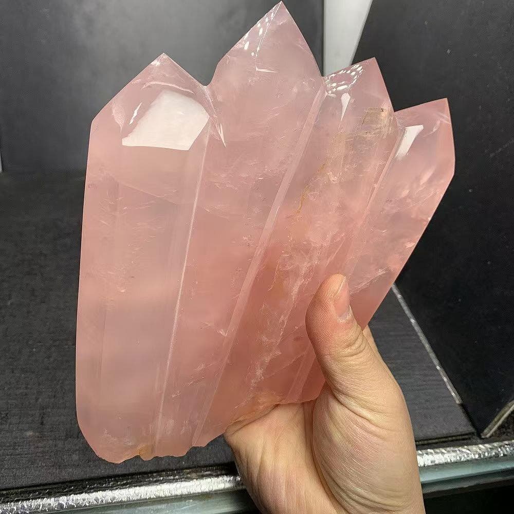 家庭円満天然ローズクォーツ六角柱B0105/YS/1030145/799D