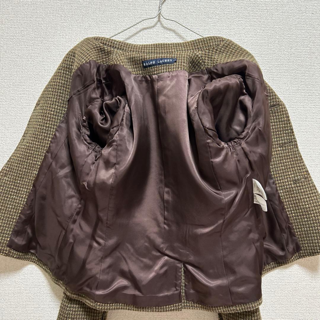 ラルフローレン カシミヤ混 ツイード テーラードジャケット