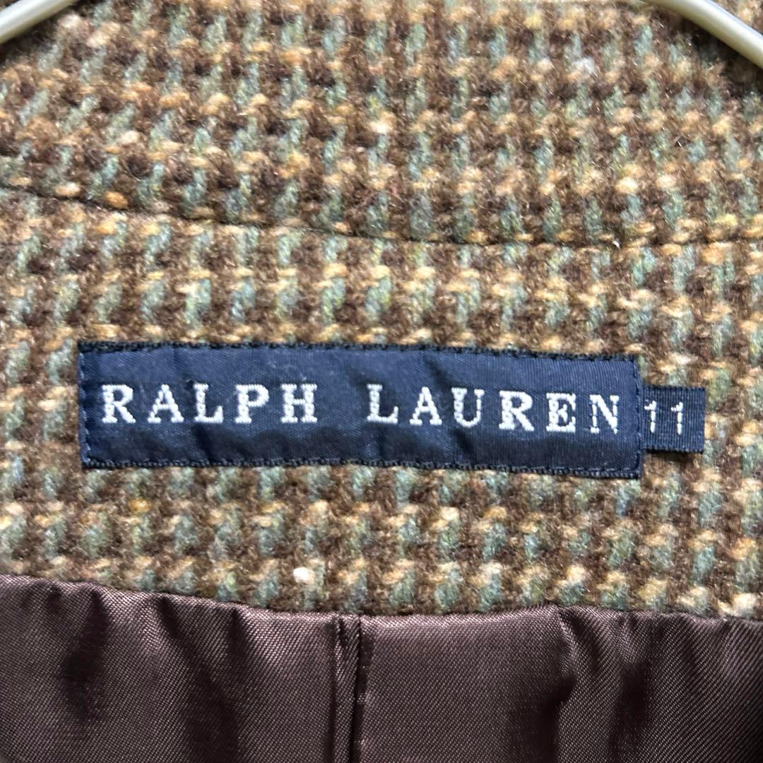 ラルフローレン カシミヤ混 ツイード テーラードジャケット