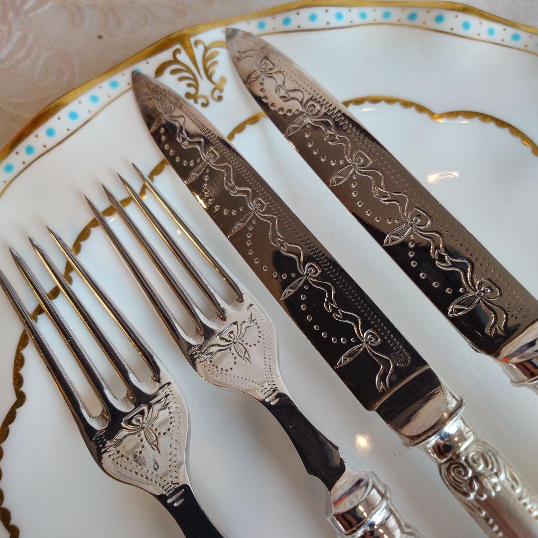 イギリス　アンティーク　シルバー　カトラリーセット　ナイフ　フォーク