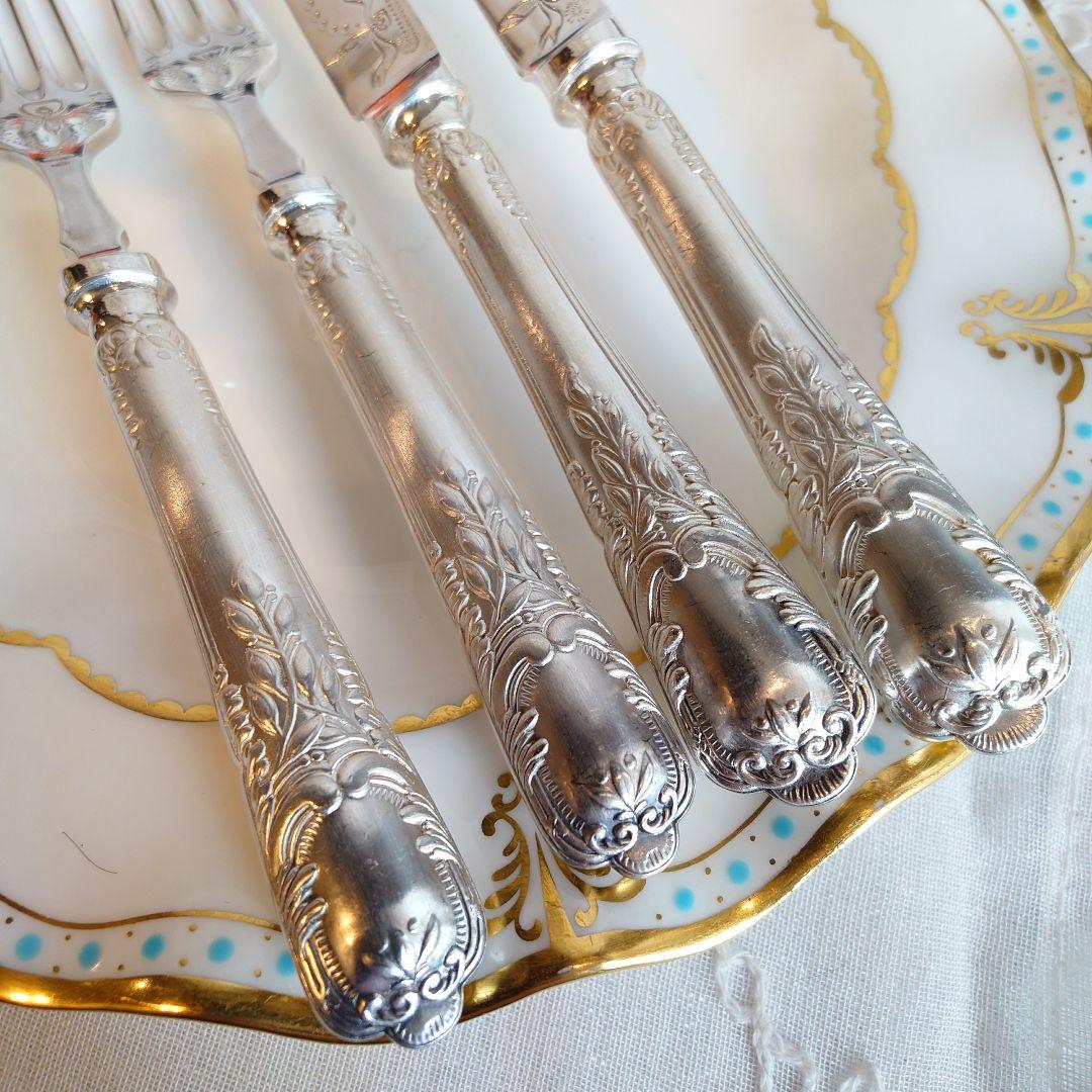 イギリス　アンティーク　シルバー　カトラリーセット　ナイフ　フォーク