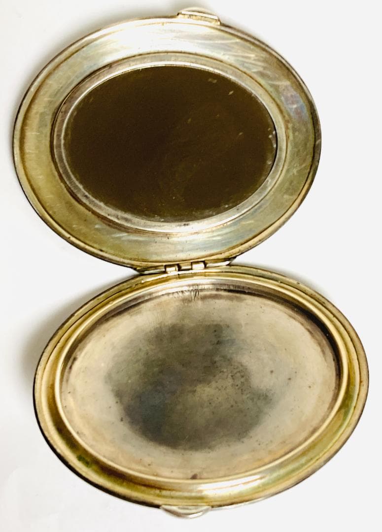 匿名配送 北欧アンティーク シルバー830 コンパクトミラー 59.1g