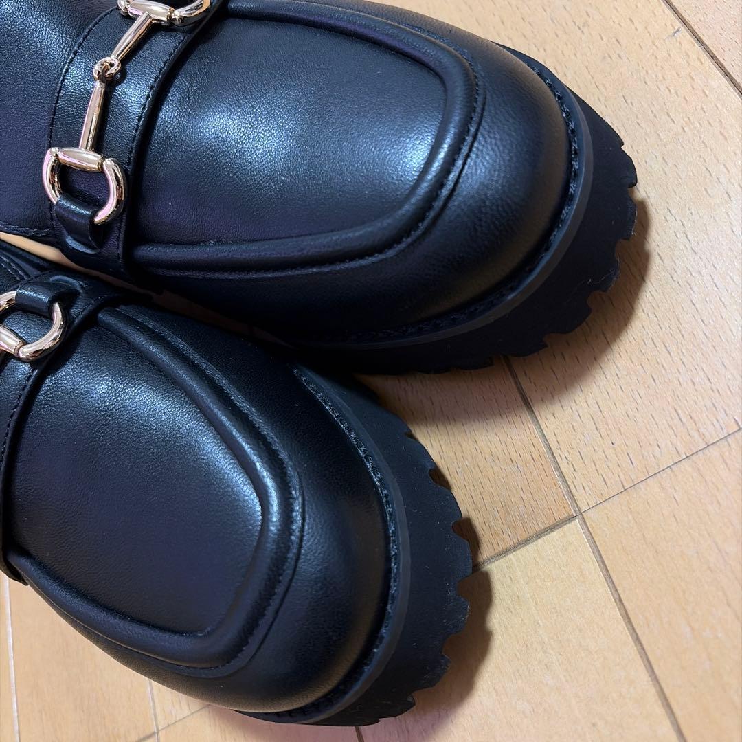 HIMIKO 卑弥呼ブラック厚底ローファー24.５センチ