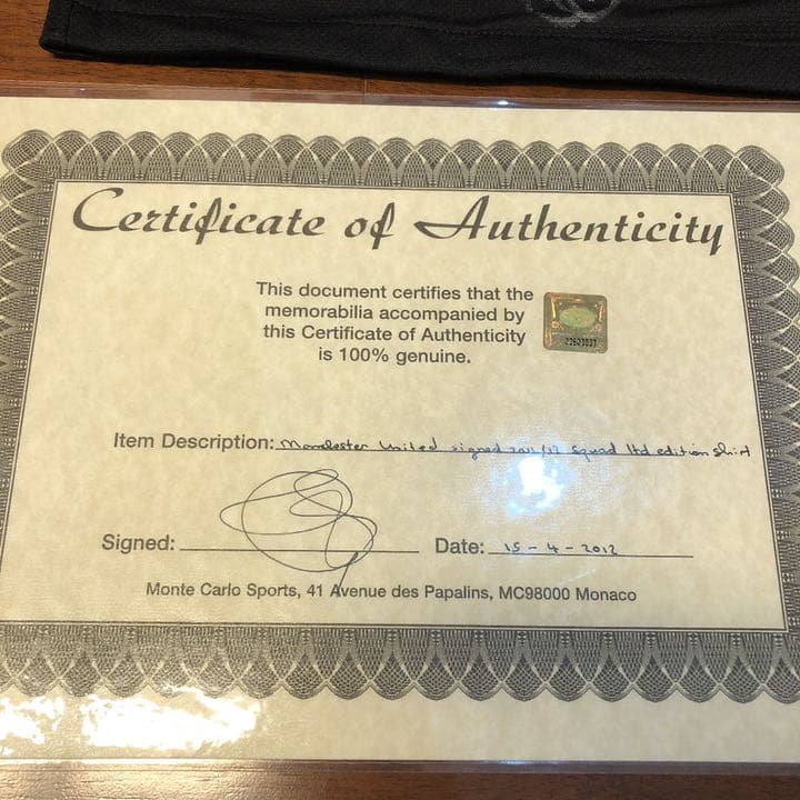 マンチェスターユナイテッド選手サイン入りユニフォーム