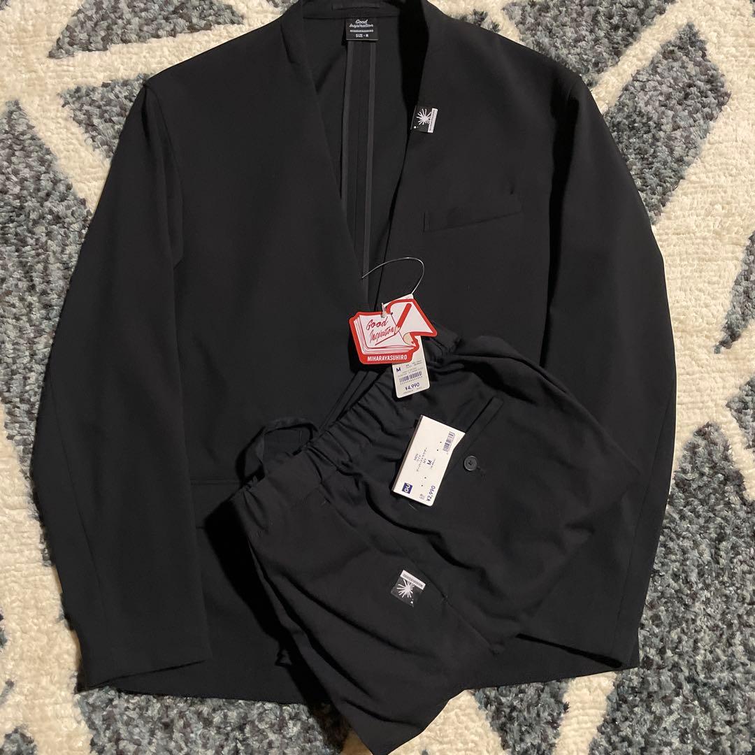 GU×MIHARA YASUHIRO ノーカラージャケット＆テーパードトラウザー