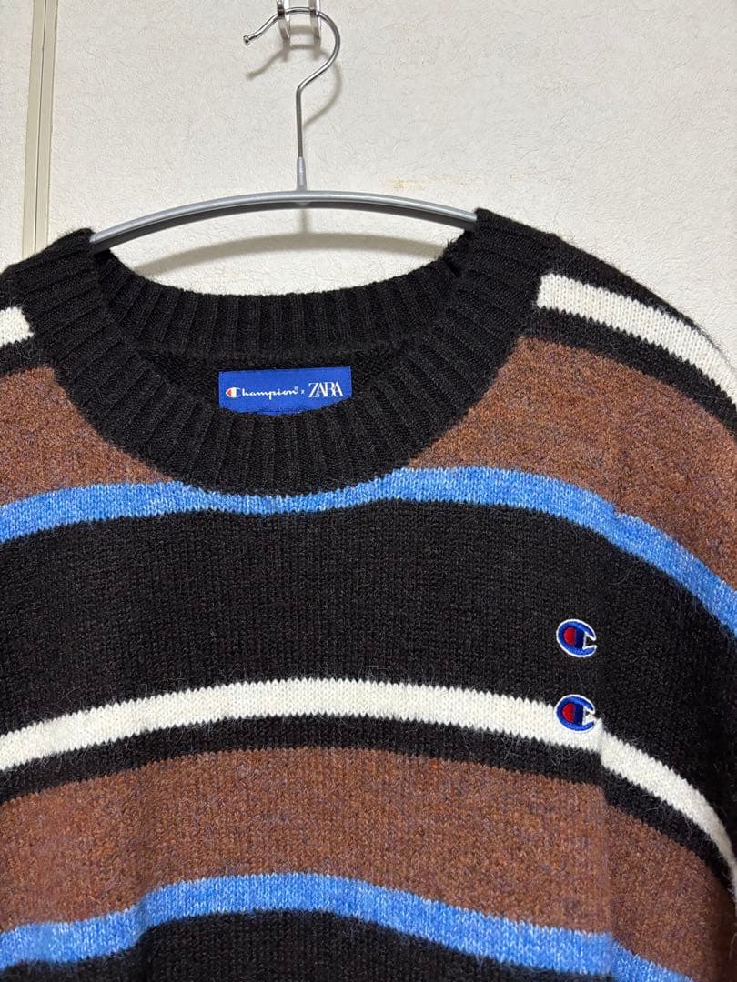 ZARA × championコラボ ボーダー柄ニット Lサイズ