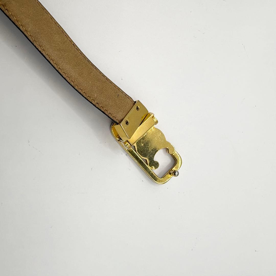 ★まゆこ★ CELINE トリオンフ ベルト リバーシブル 黒×ブラウン