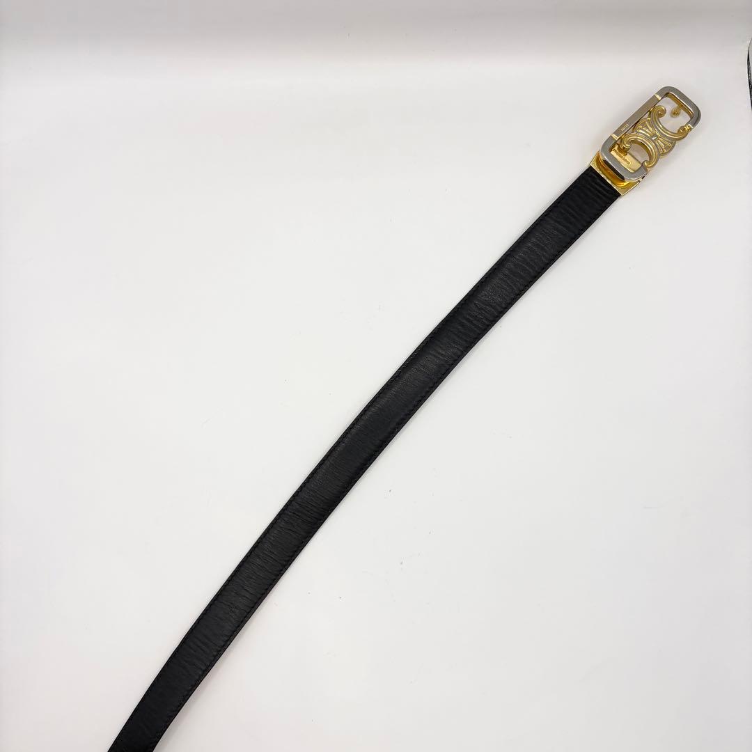 ★まゆこ★ CELINE トリオンフ ベルト リバーシブル 黒×ブラウン