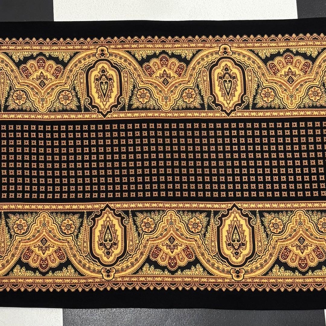 美品 希少 イタリア 製 RRL ペイズリー 総 柄 ウール ストール ブラック