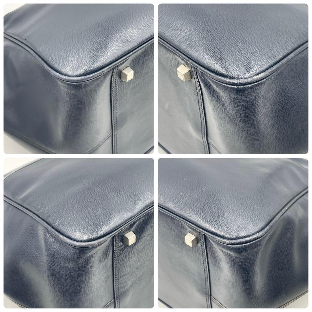 【廃盤/美品】Valextra エッセシリーズ ボストンバッグ 2wayネイビー