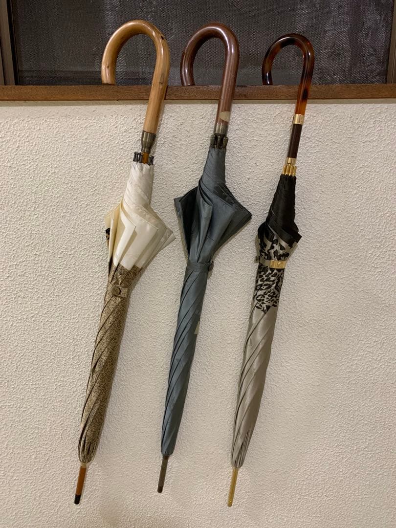 超美品KofKRIZIA豹ヒョウ柄長傘ゴールド超大判高級オーロラ雨傘強力撥水加工