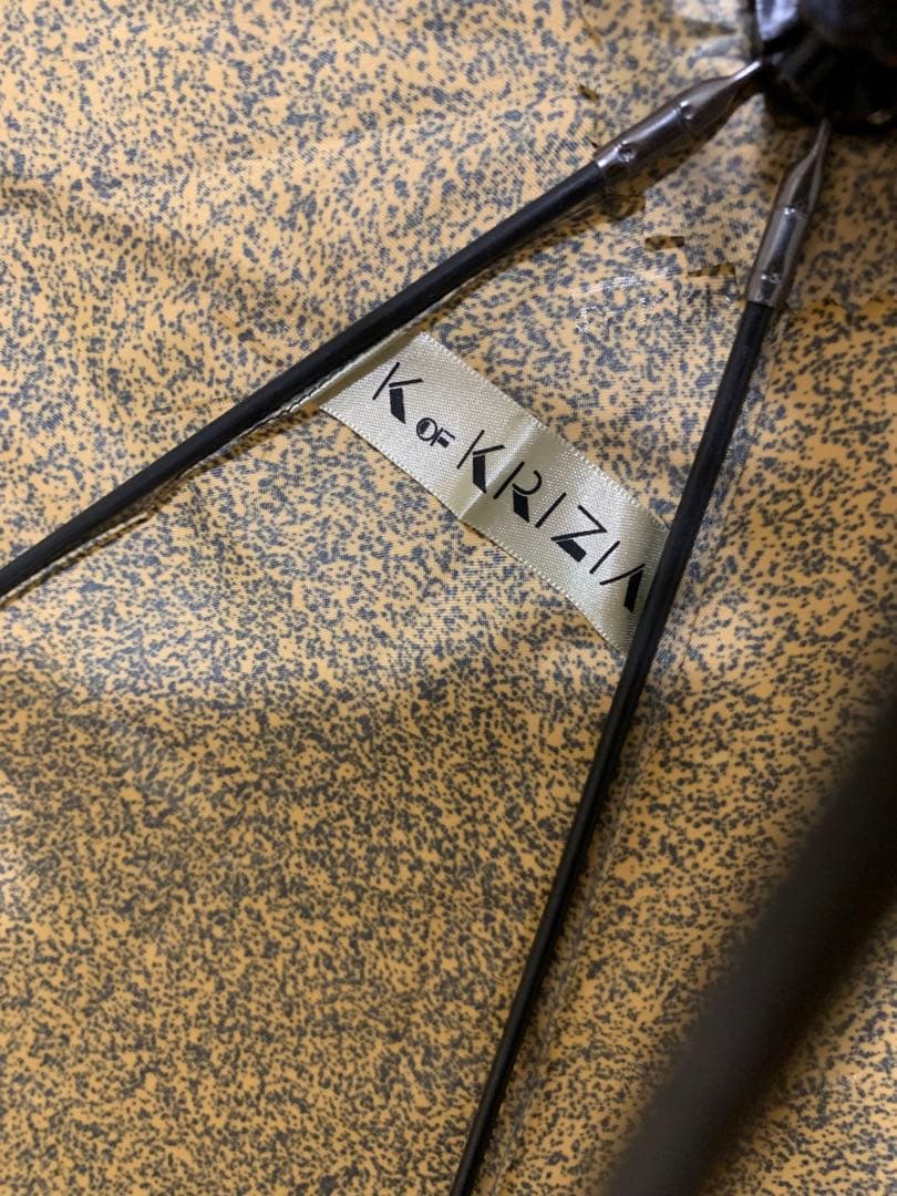 超美品KofKRIZIA豹ヒョウ柄長傘ゴールド超大判高級オーロラ雨傘強力撥水加工