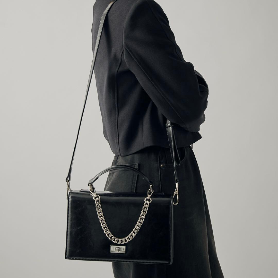 ルイス　mi-企画　2wayショルダースクエアレザーバッグ