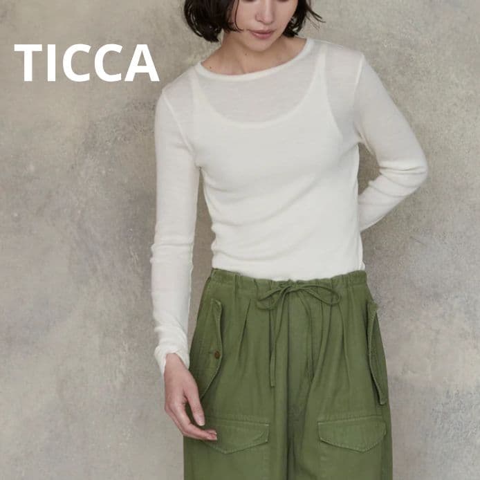 TICCA ウール シルク クルーネック プルオーバー