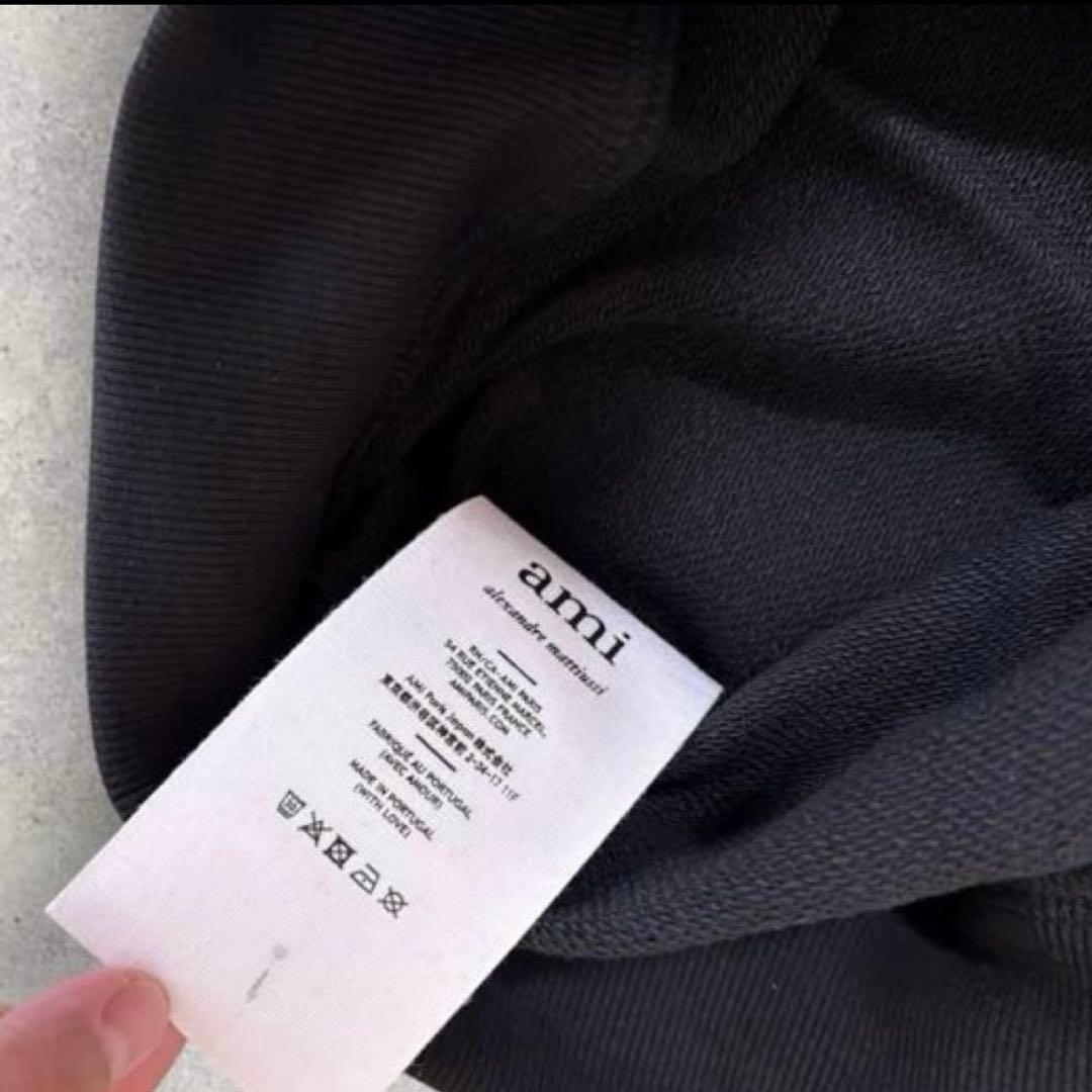 新品未使用 AmiParis トレーナー スウェット ブラック 黒 Sサイズ