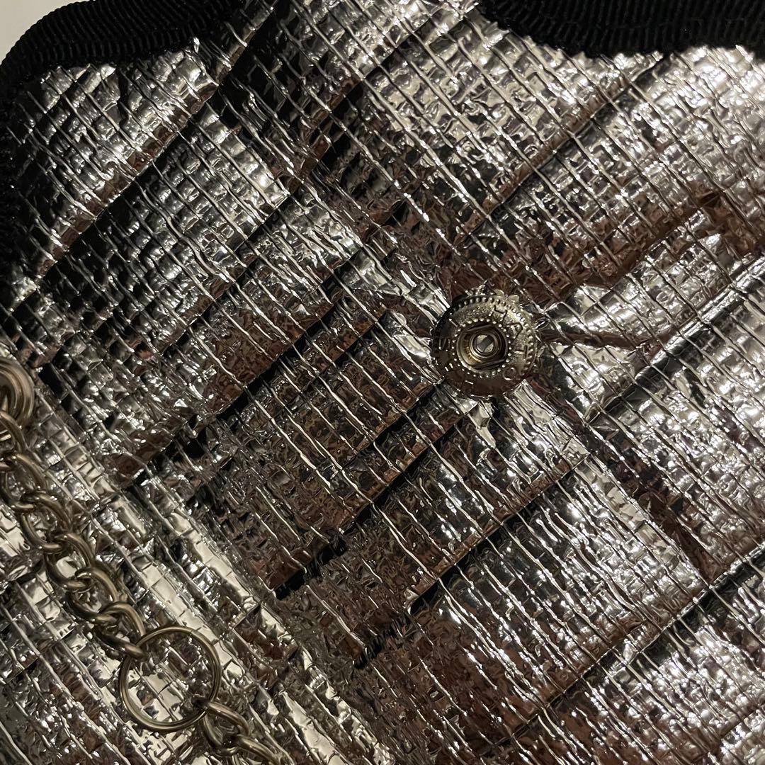 【美品】norienomoto スマホショルダー メタリック シルバー ブラック