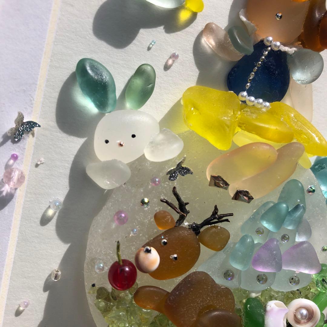 シーグラスアート ⭐️ ヒーリング 森のプリンセス キャッスル