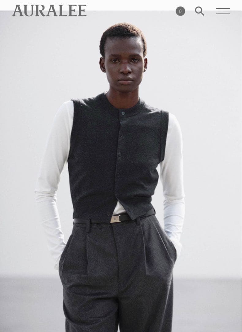 AURAILEE オーラリー　HIGH TWIST WOOL KNIT VEST