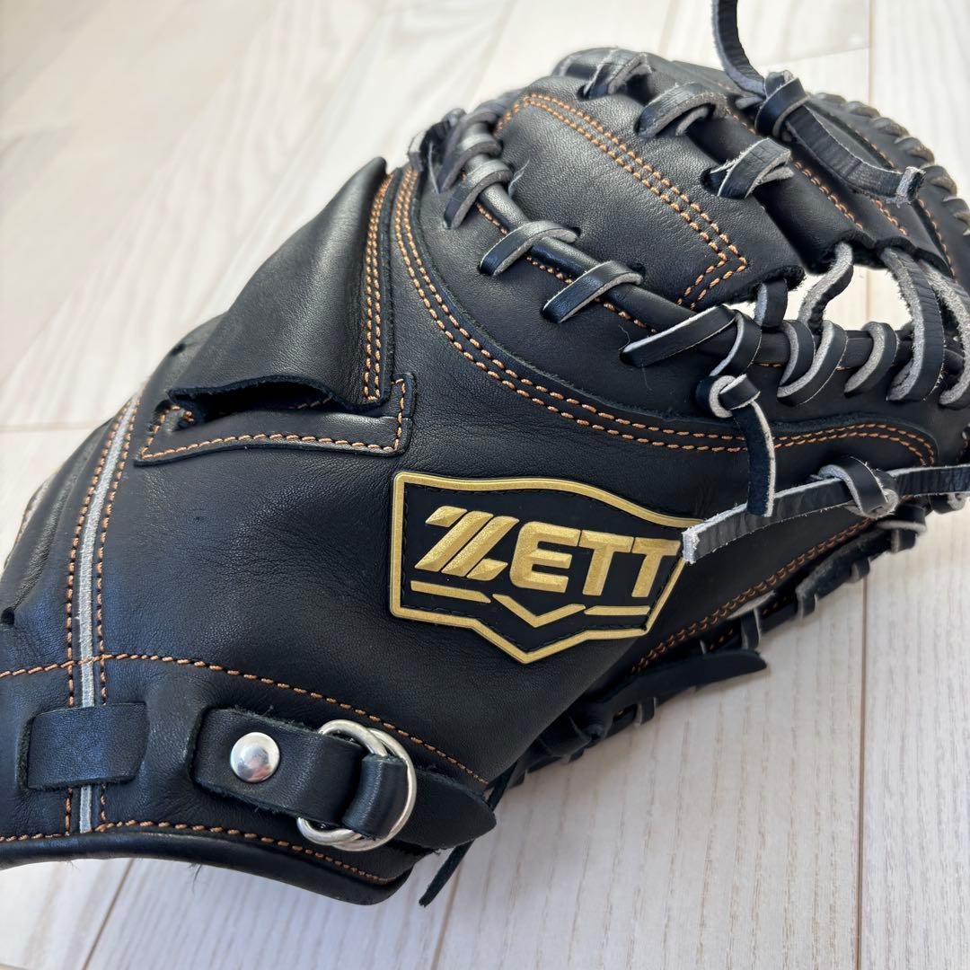 ZETT 軟式グローブ 黒 レザー キャッチャーミット ゼット