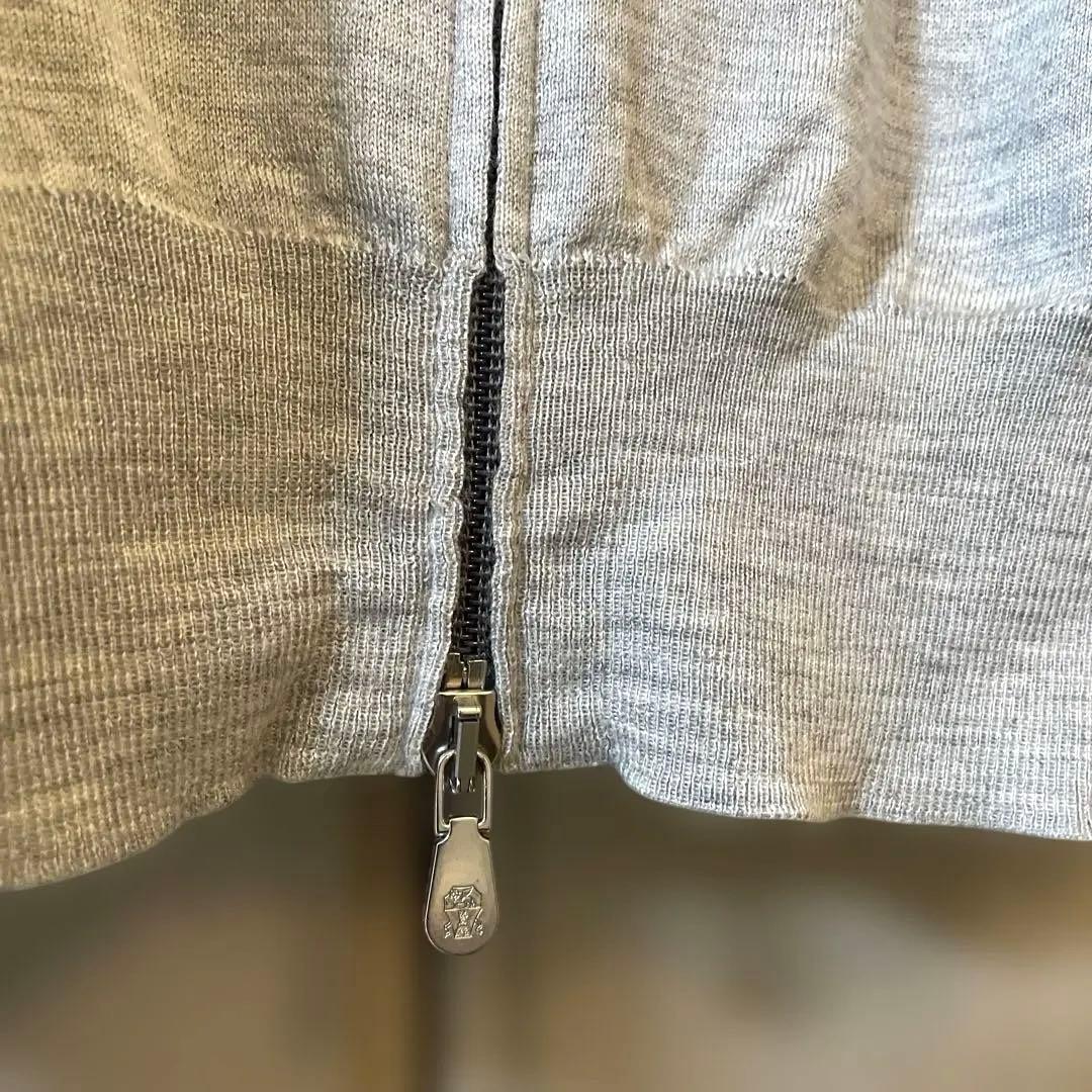 ②ブルネロクチネリ カシミヤシルク ダブルジップカーディガン ドライバーズニット