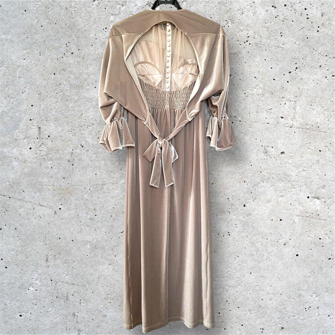 AMERI （アメリ） 2WAY CURVE VELOURS DRESS