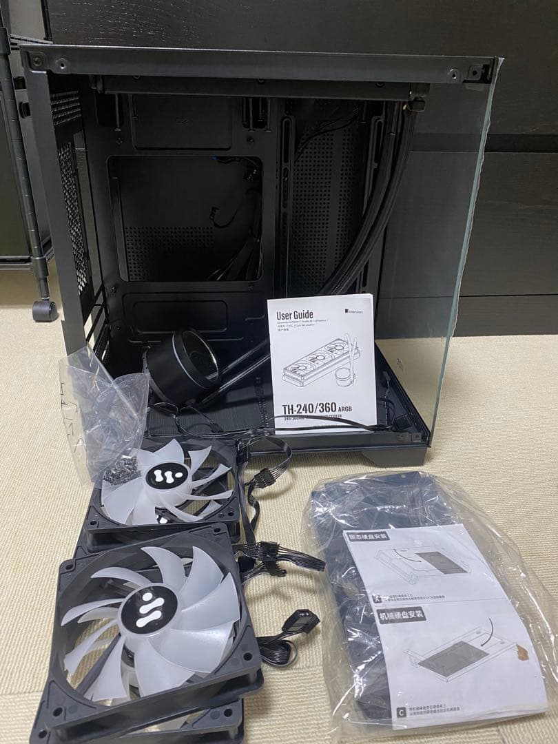 ミニタワーPCケース CPU水冷 ケースファン 自作PCセットまとめ売り