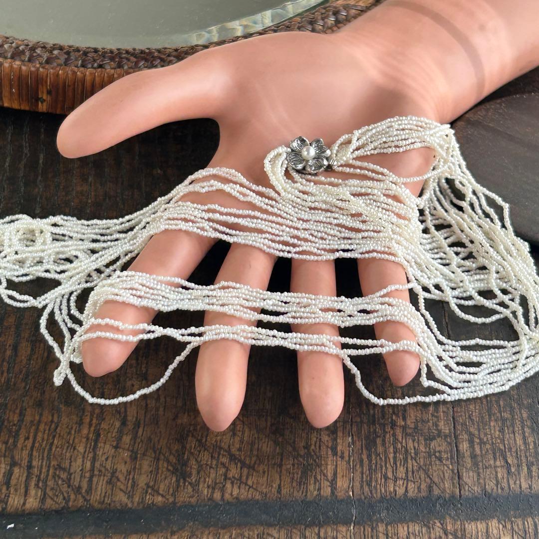 あこや本真珠　極芥子10連ロングネックレス　　砂芥子