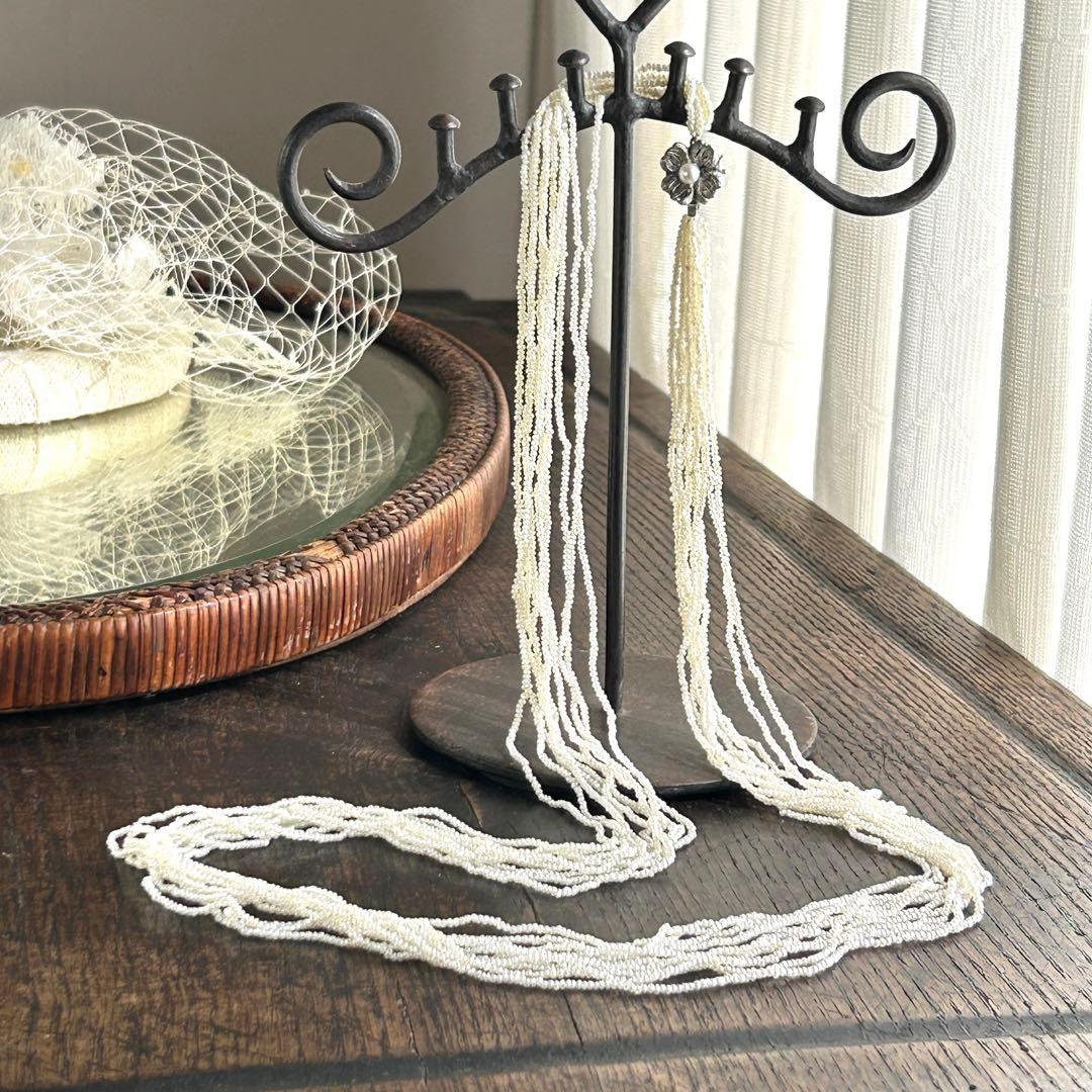 あこや本真珠　極芥子10連ロングネックレス　　砂芥子