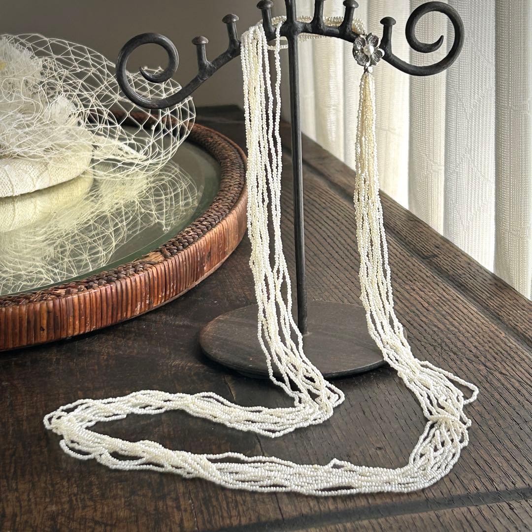 あこや本真珠　極芥子10連ロングネックレス　　砂芥子