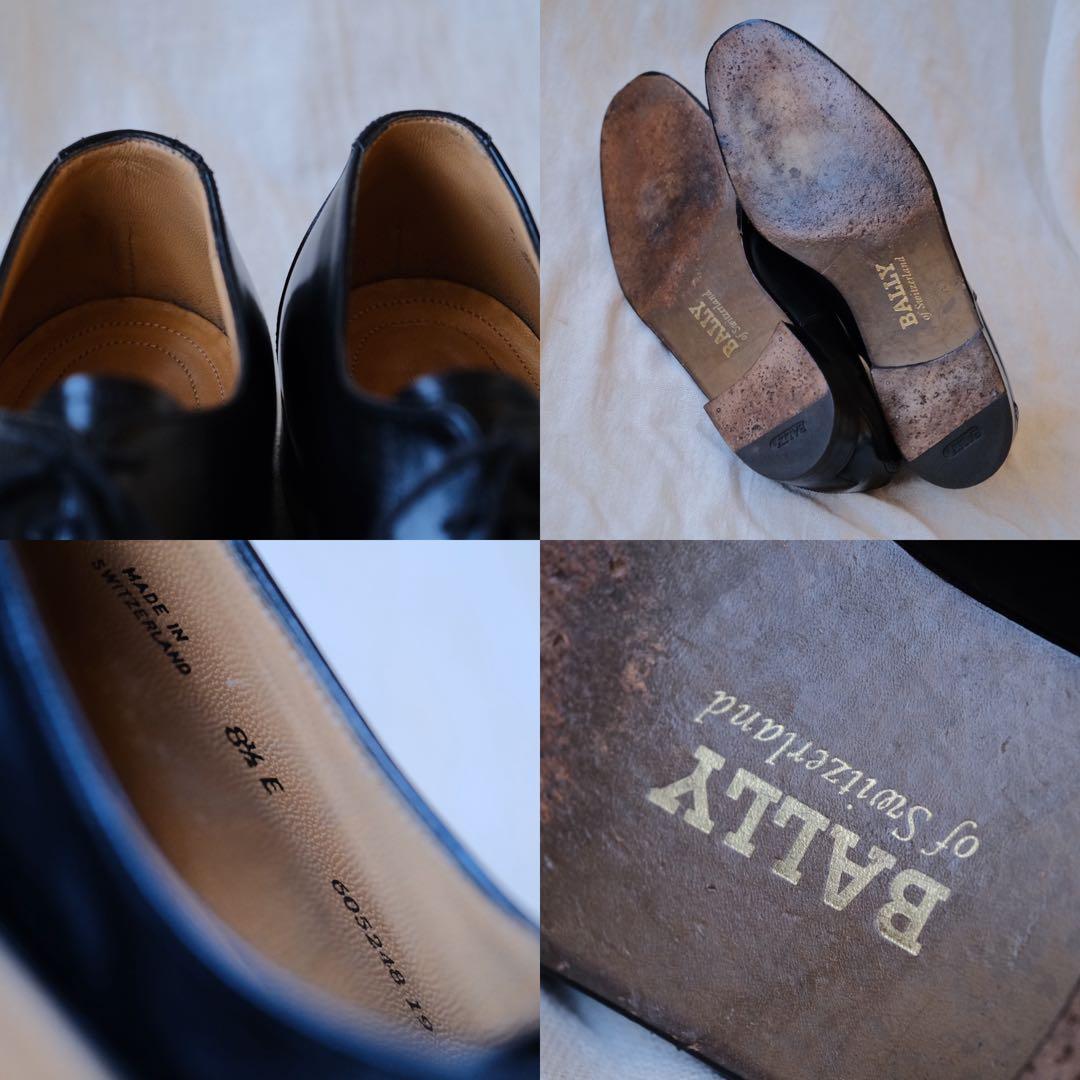 BALLYバリー ブラックストレートチップ 8 1/2 E スイス製