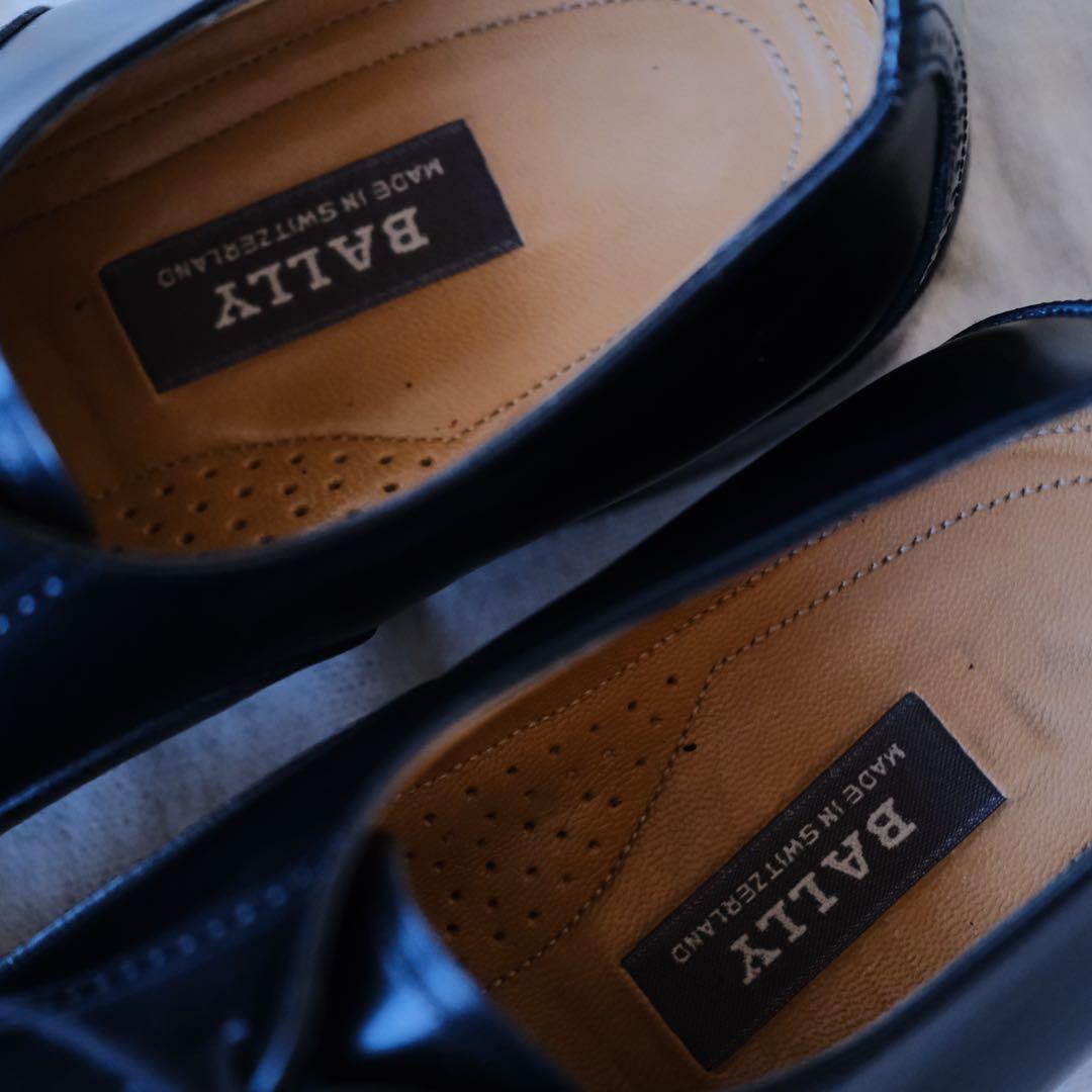 BALLYバリー ブラックストレートチップ 8 1/2 E スイス製