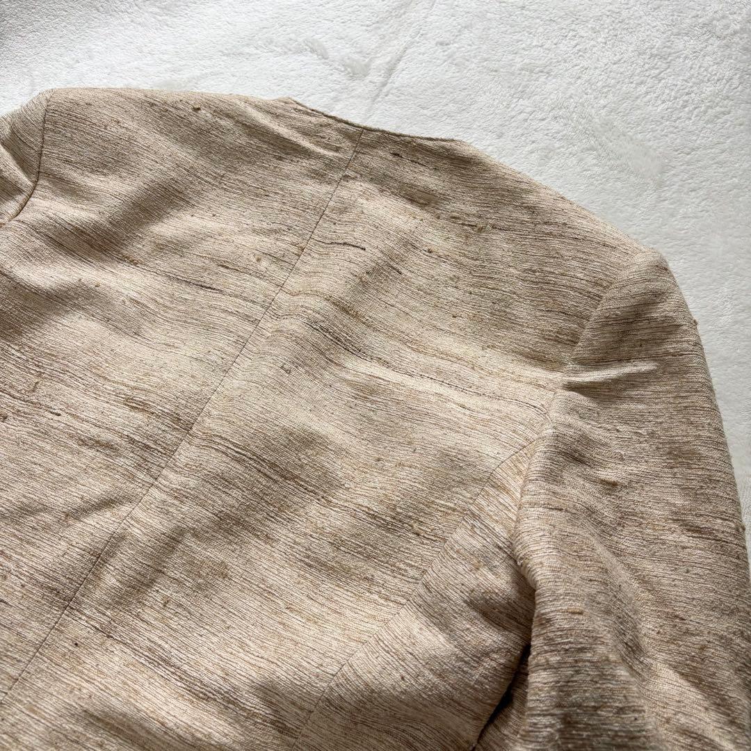 HERMES ジャケット 42 裏地 総柄 ゴールド ロゴ ボタン ブレザー