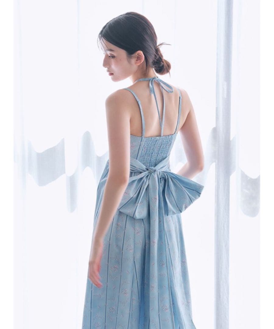 新品タグ付 リリーブラウン ボリュームリボン2wayワンピース 1 黒×白