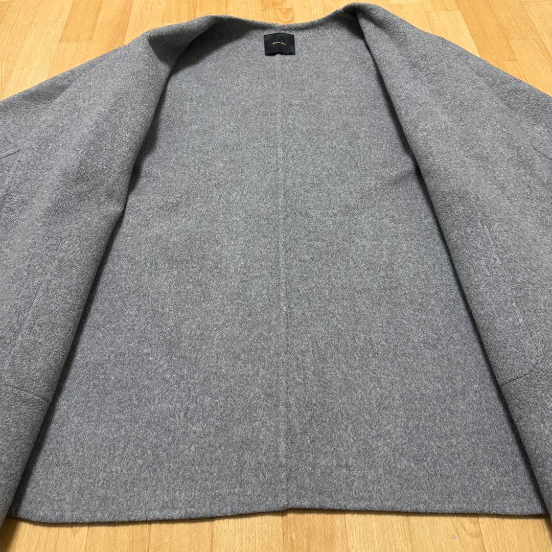 Spick and Span ノーカラーリバーコート ウール