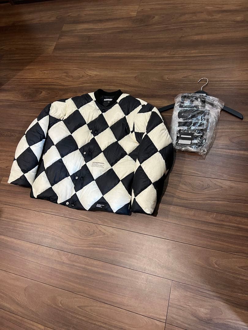 ジャケット・アウター NEIGHBORHOOD CHECKER DOWN JACKET L WHITE
